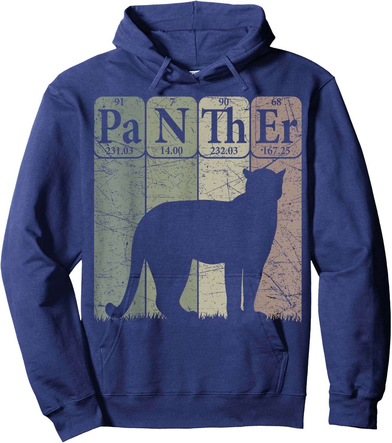 Panther Periodic Table Elements Retro Panther Nerdy Hoodie - Hoodie | Navy