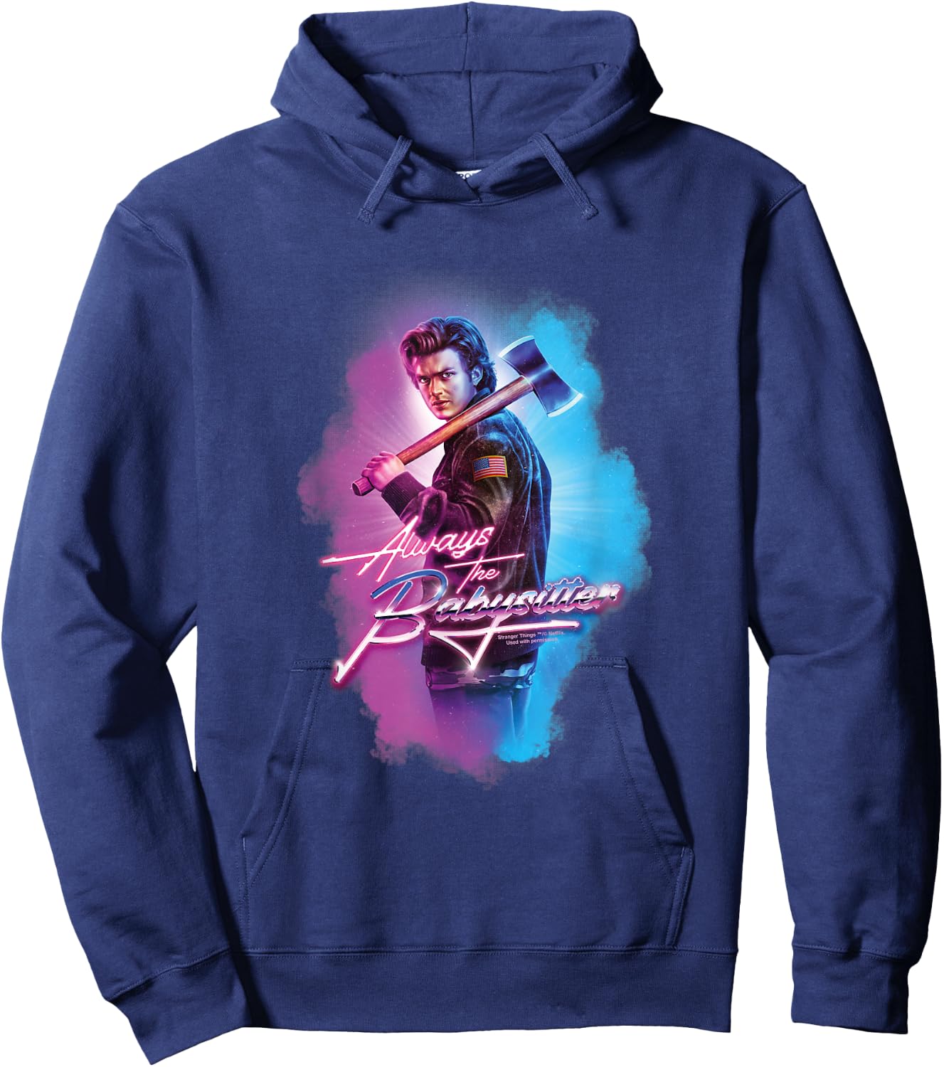 Stranger Things : Steve Harrington Is Still the Babysitter , Black, S Hoodie - Hoodie | Navy