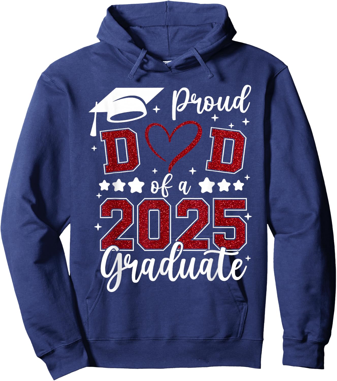 Proud Dad of 2025 Senior Graduate Matching Family Graduation Hoodie - Hoodie | Navy