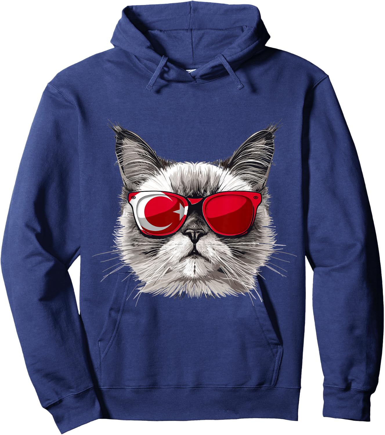 Turkey Flag Cat Mom Souvenirs Products Kitten Turkish Hoodie - Hoodie | Navy