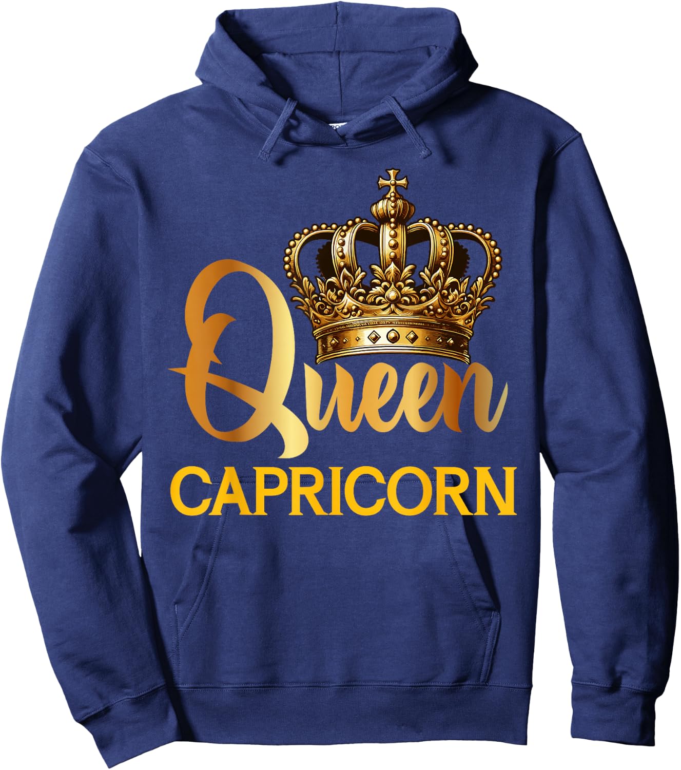 Queen Capricorn Goat Zodiac Sign Crown Hoodie - Hoodie | Navy