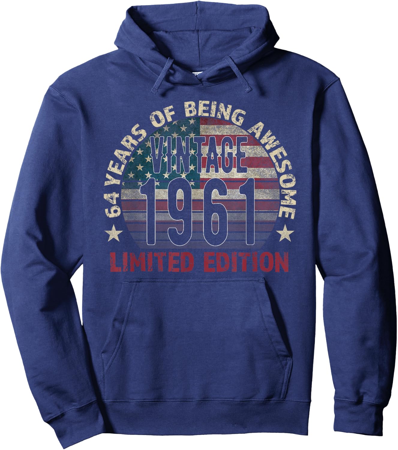 64th Birthday Gift men Vintage born 1961 turning 64 Year Old Hoodie - Hoodie | Navy