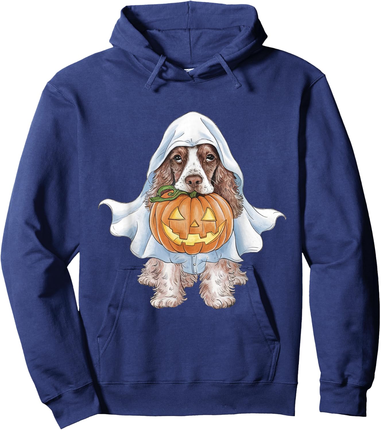Cocker Spaniel Ghost Dog Halloween Men Women Kids Hoodie - Hoodie | Navy