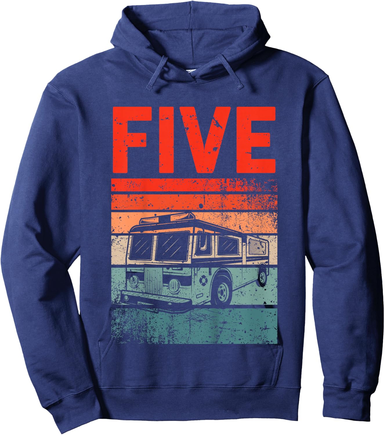 5 Year Old Shirt 5th Birthday Boy Firefighter Fire Truck Hoodie - Hoodie | Navy