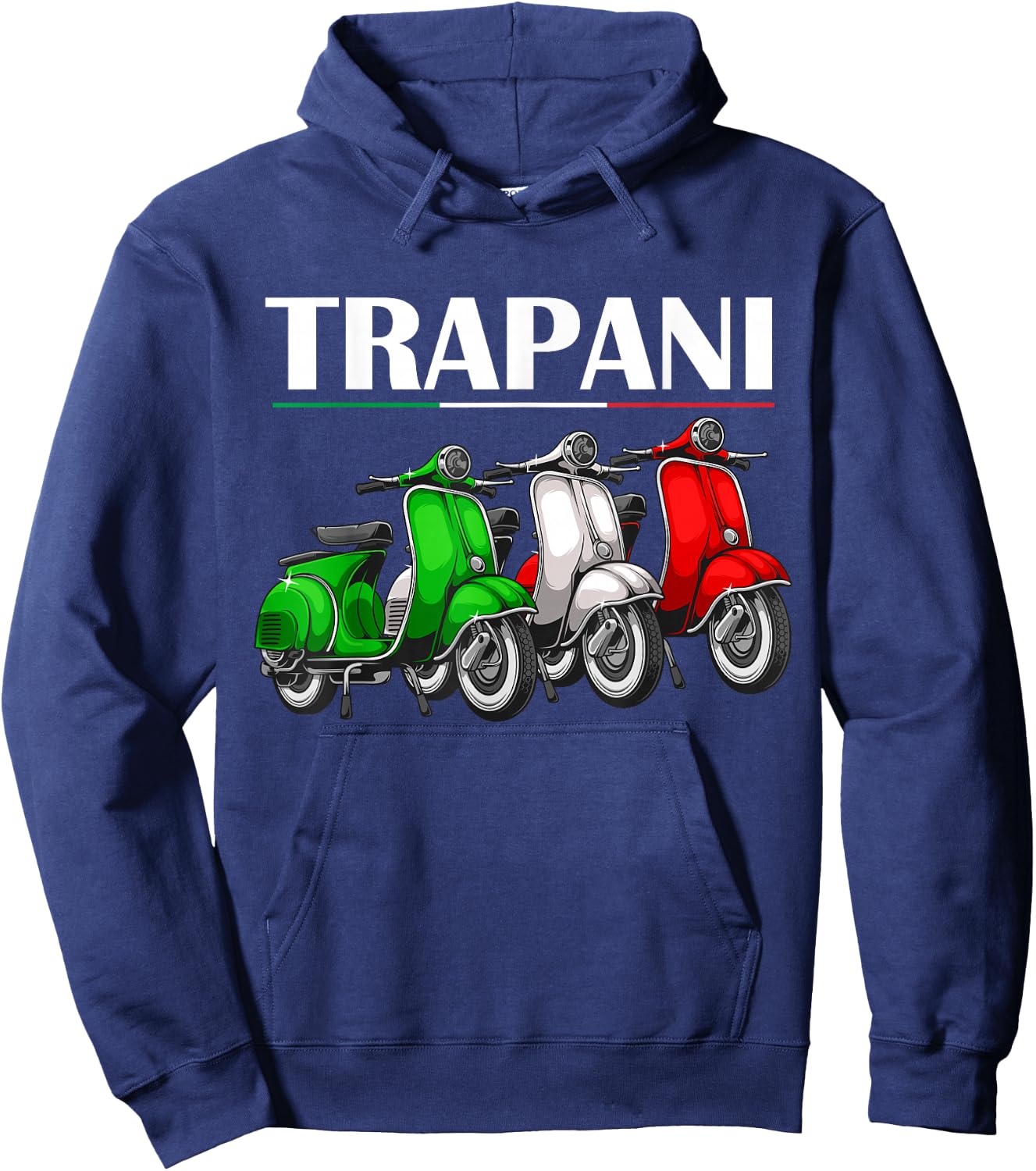 Trapani Souvenir Sicily Classic Italian Scooter Trapani Hoodie - Hoodie | Navy