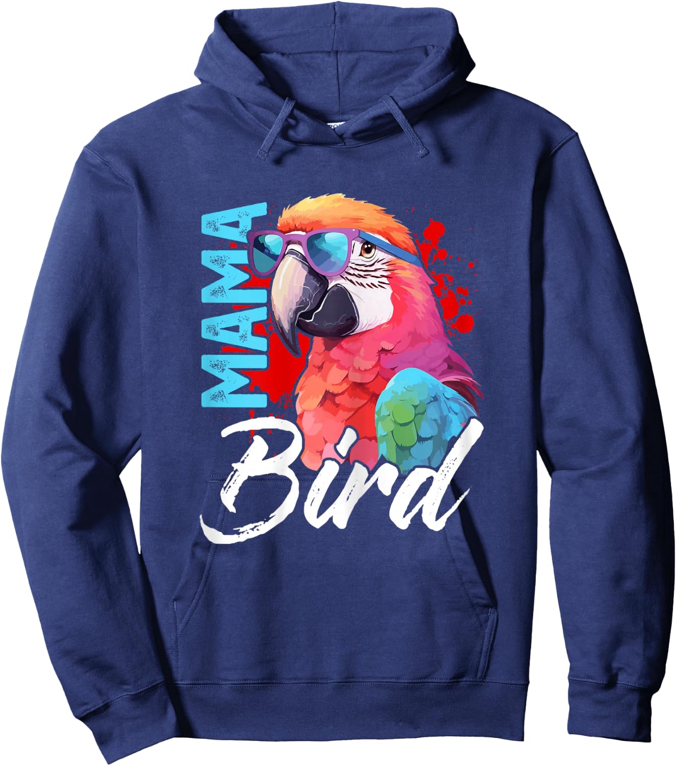 Mama Bird Shirt Macaw Shirt Mother Mama Red Green Macaw Hoodie - Hoodie | Navy