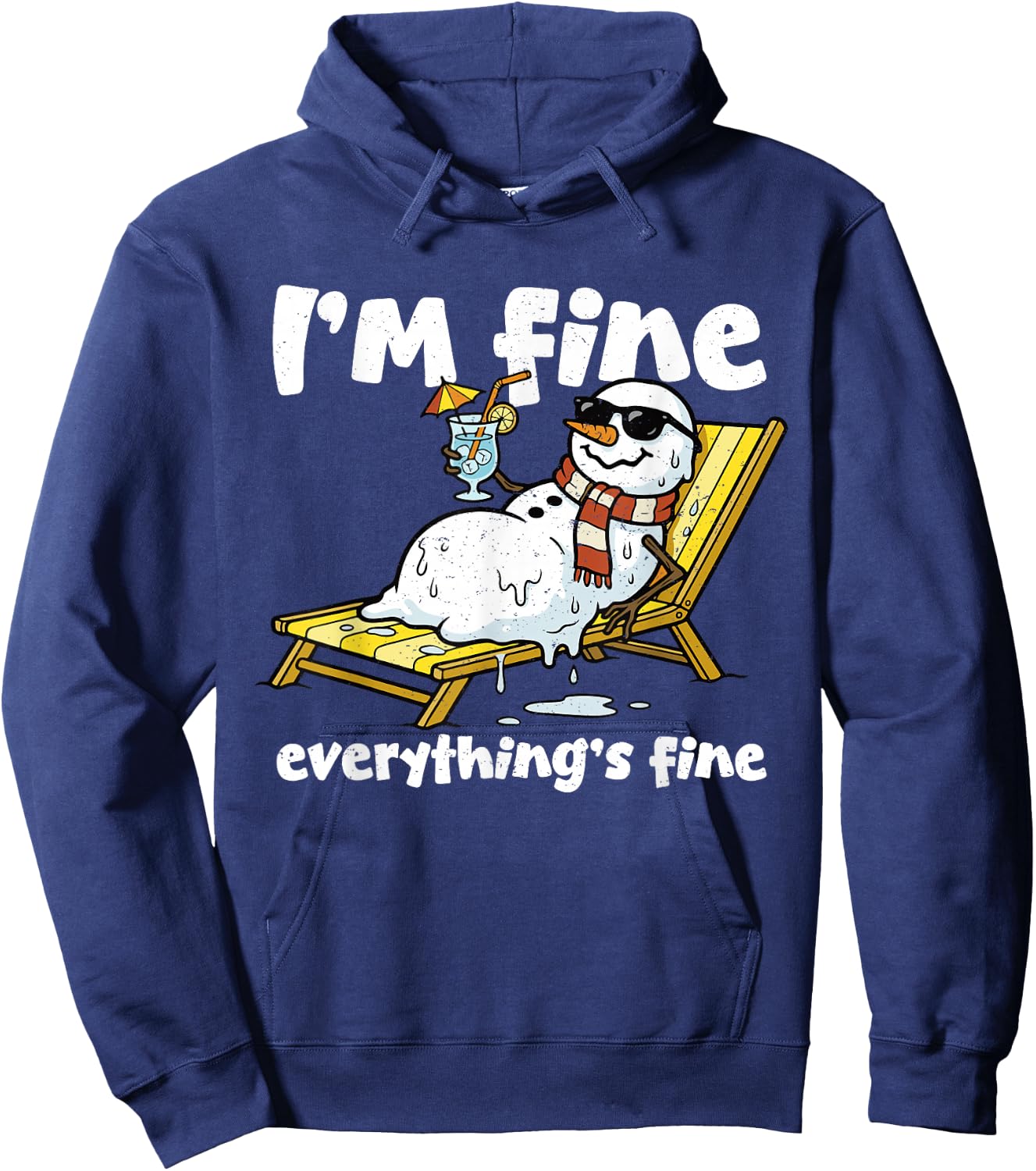 Funny Snowman Fine Summer Christmas in July Men Women Kids Hoodie - Hoodie | Navy