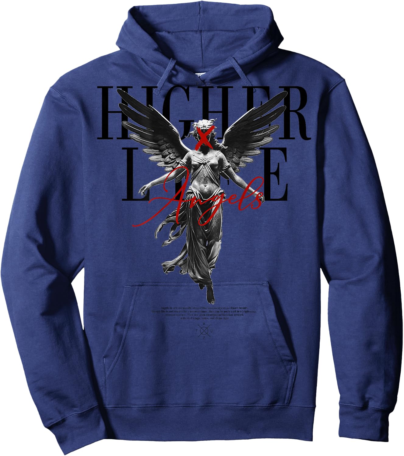 Back Print Angel Y2k Streetwear Aesthetic Damen Herren Engel Hoodie - Hoodie | Navy