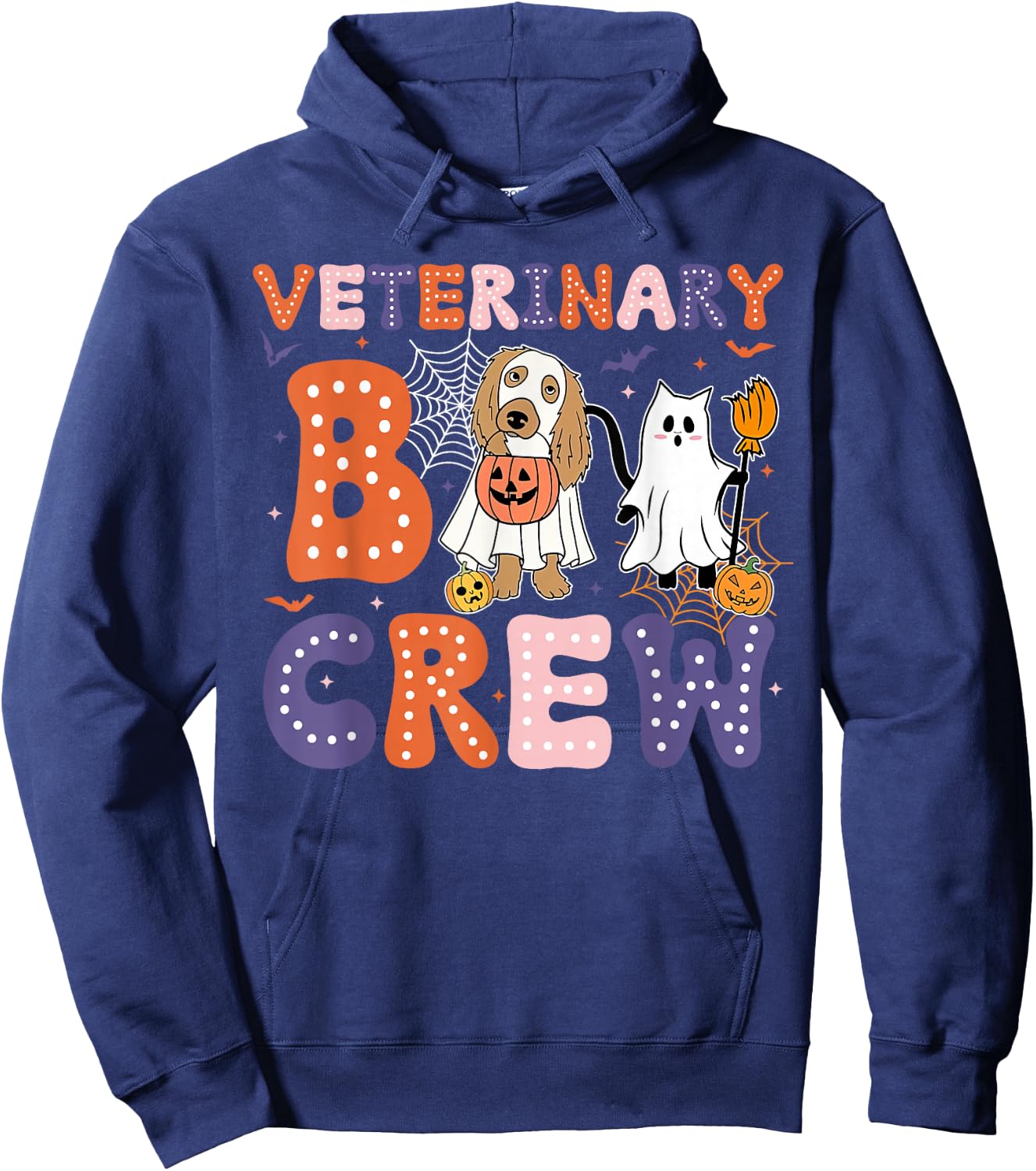 Veterinary Boo Crew Veterinarian Vet Tech Spooky Halloween Hoodie - Hoodie | Navy