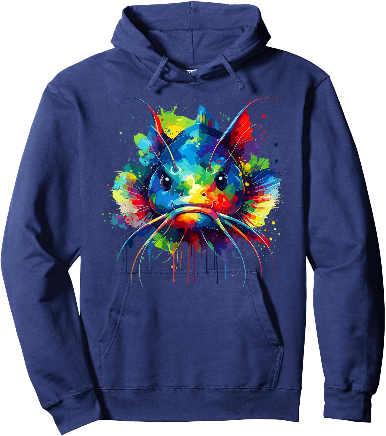 Colourful Splash Art Catfish Catfish , black Hoodie - Hoodie | Navy