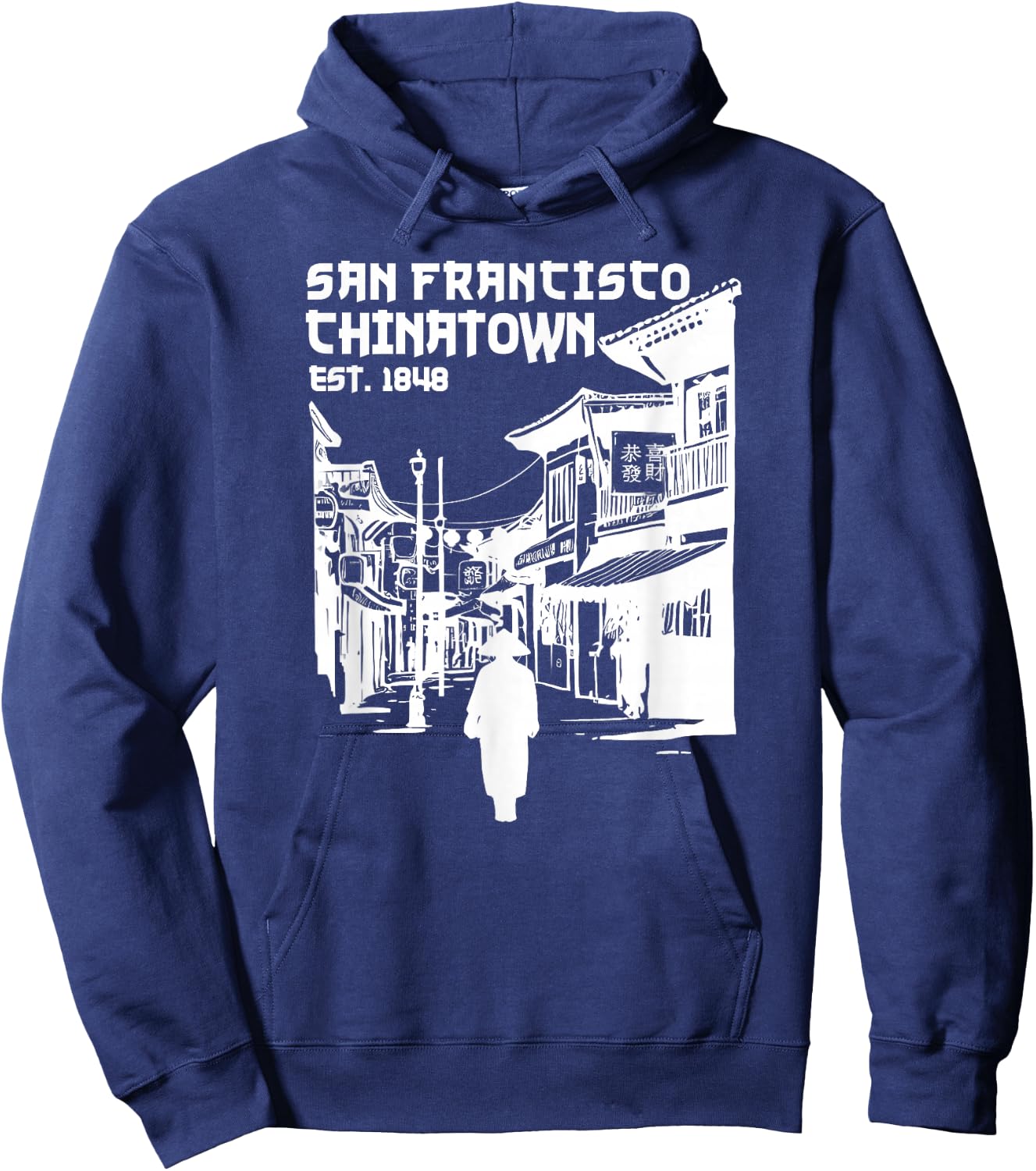 San Francisco Chinatown Chinese American Bay Area Dragon SF Hoodie - Hoodie | Navy