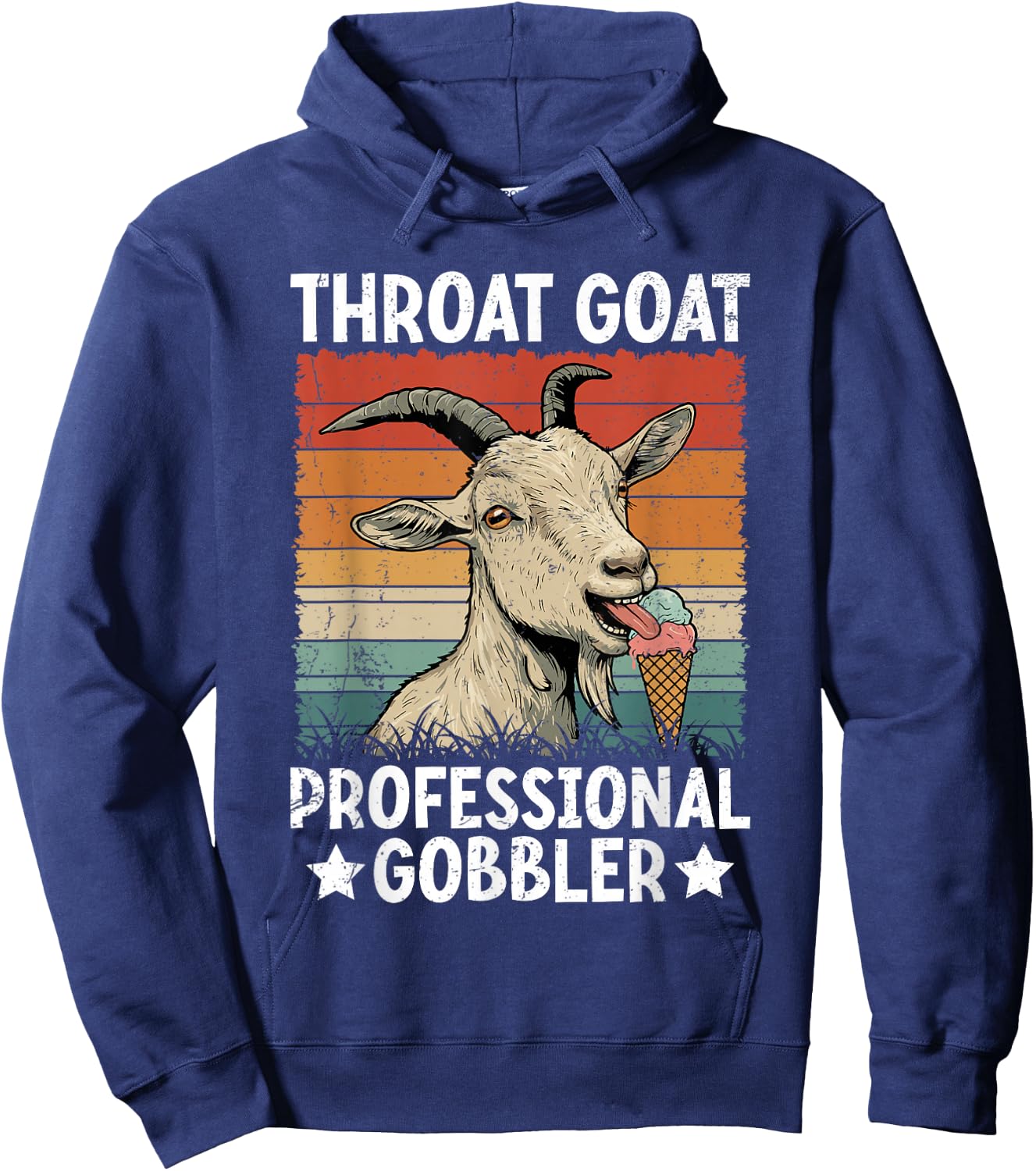 Throat Goat Retro Inappropriate Adult Humor Funny Gag Memes Hoodie - Hoodie | Navy