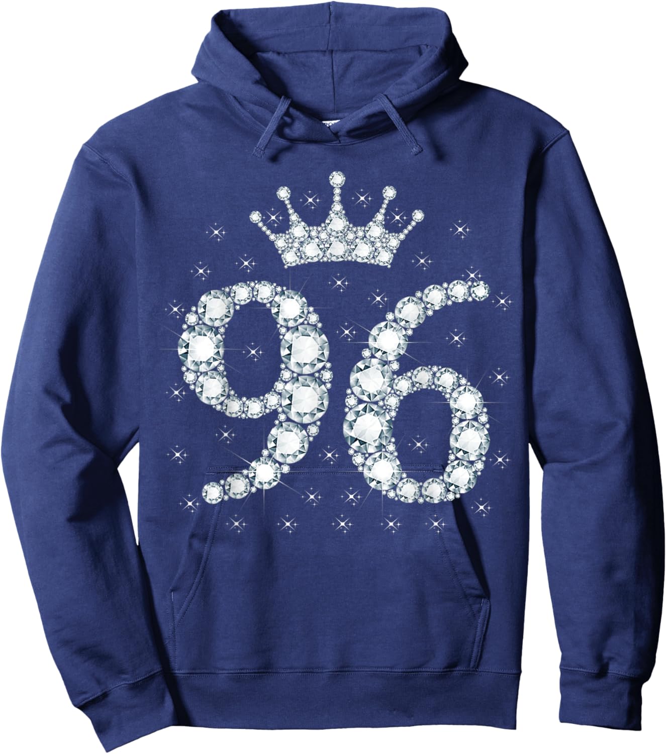 96 Crown 96 Years Old Happy 96th Birthday Girl Women Hoodie - Hoodie | Navy