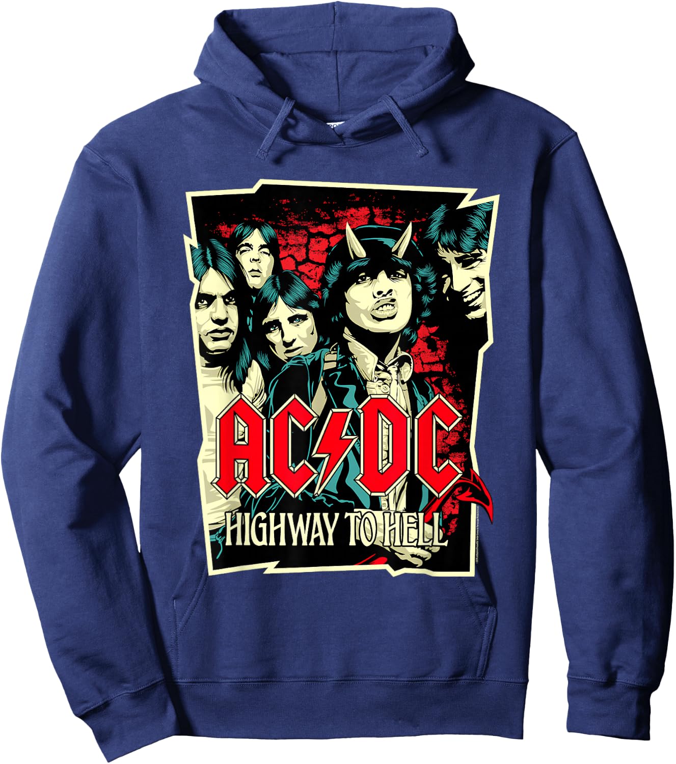 AC/DC Highway to Hell Illustration Hoodie - Hoodie | Navy