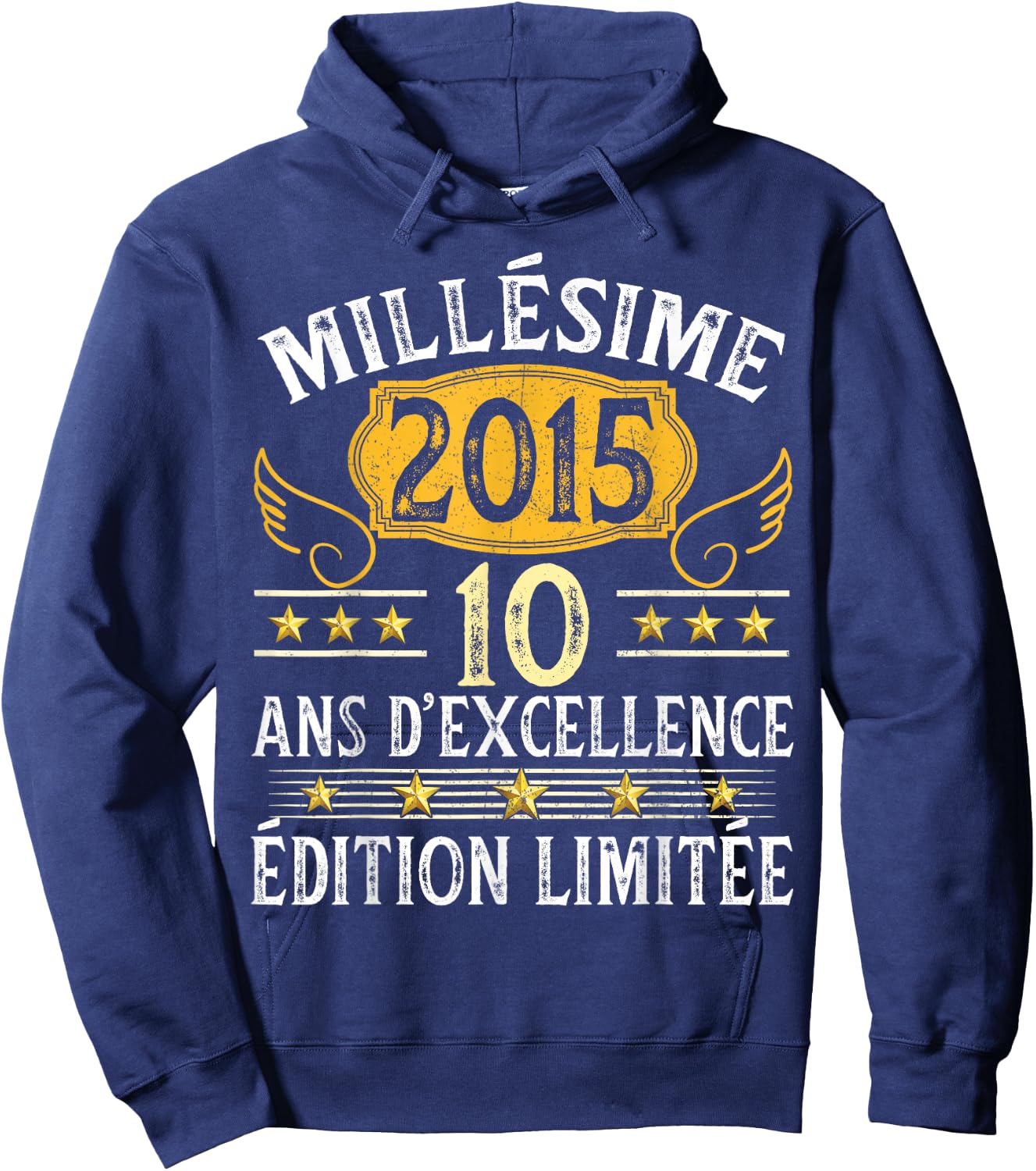 Vintage 2015 10 Years Birthday Boy Girl Vintage 2015 , Black, S Hoodie - Hoodie | Navy
