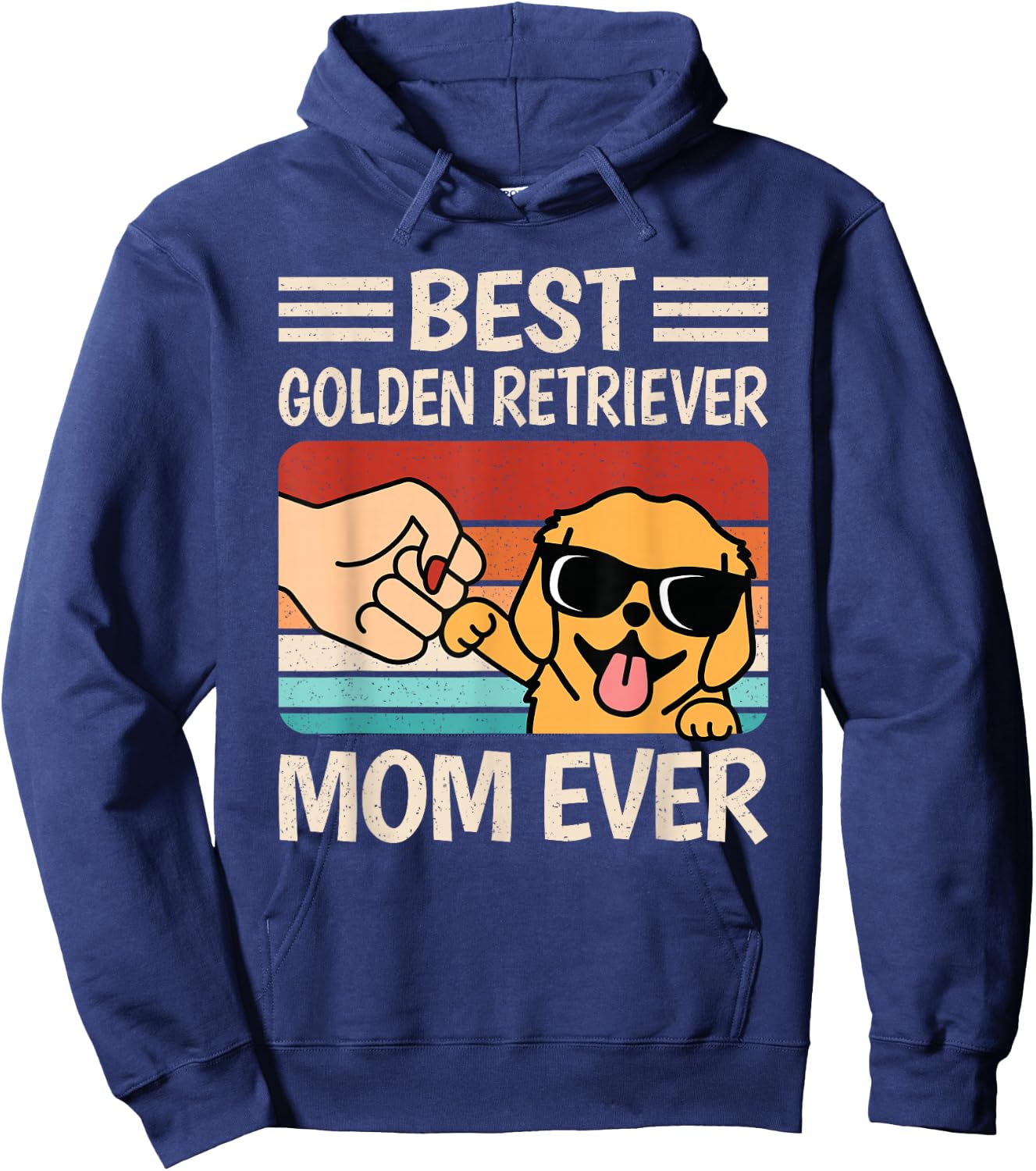 Best Golden Retriever Mom Ever Funny Dog Lover Retro Women Hoodie - Hoodie | Navy