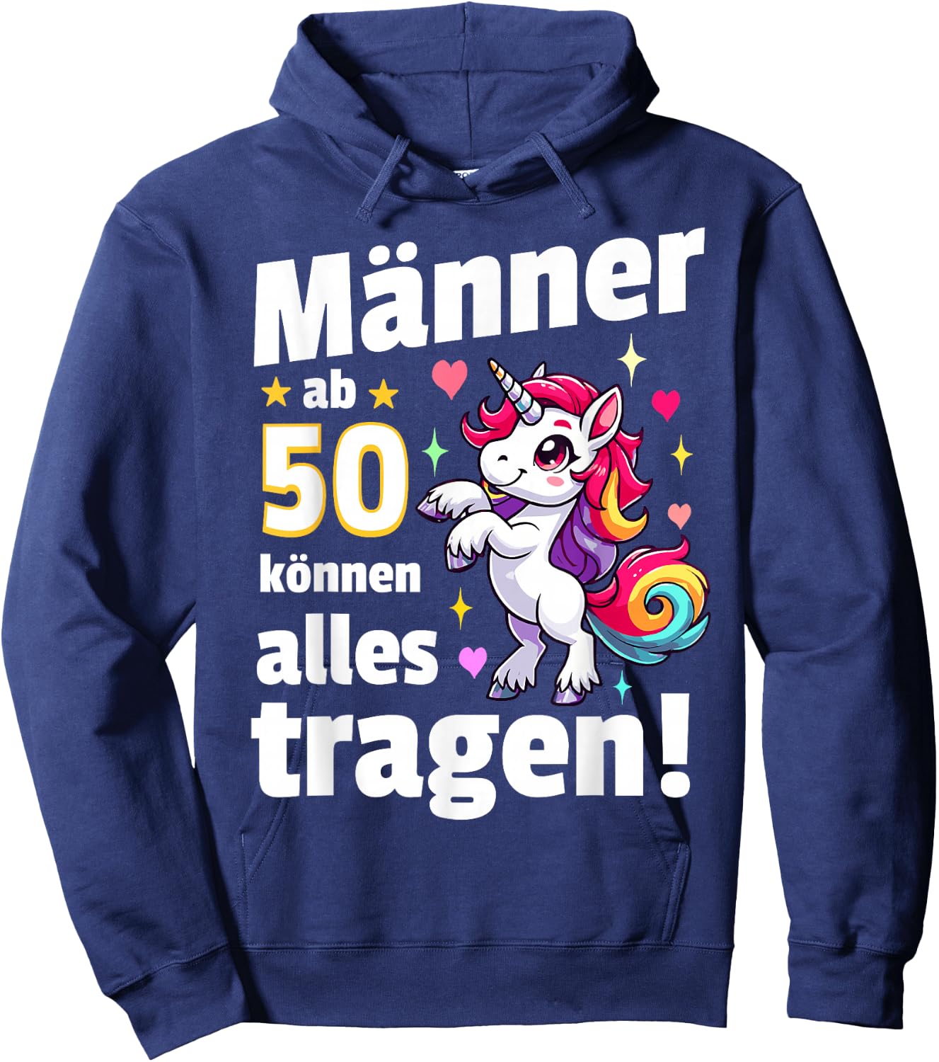 50th Birthday Man Funny Men from 50 Sayings 50s Decorative , black Hoodie - Hoodie | Navy