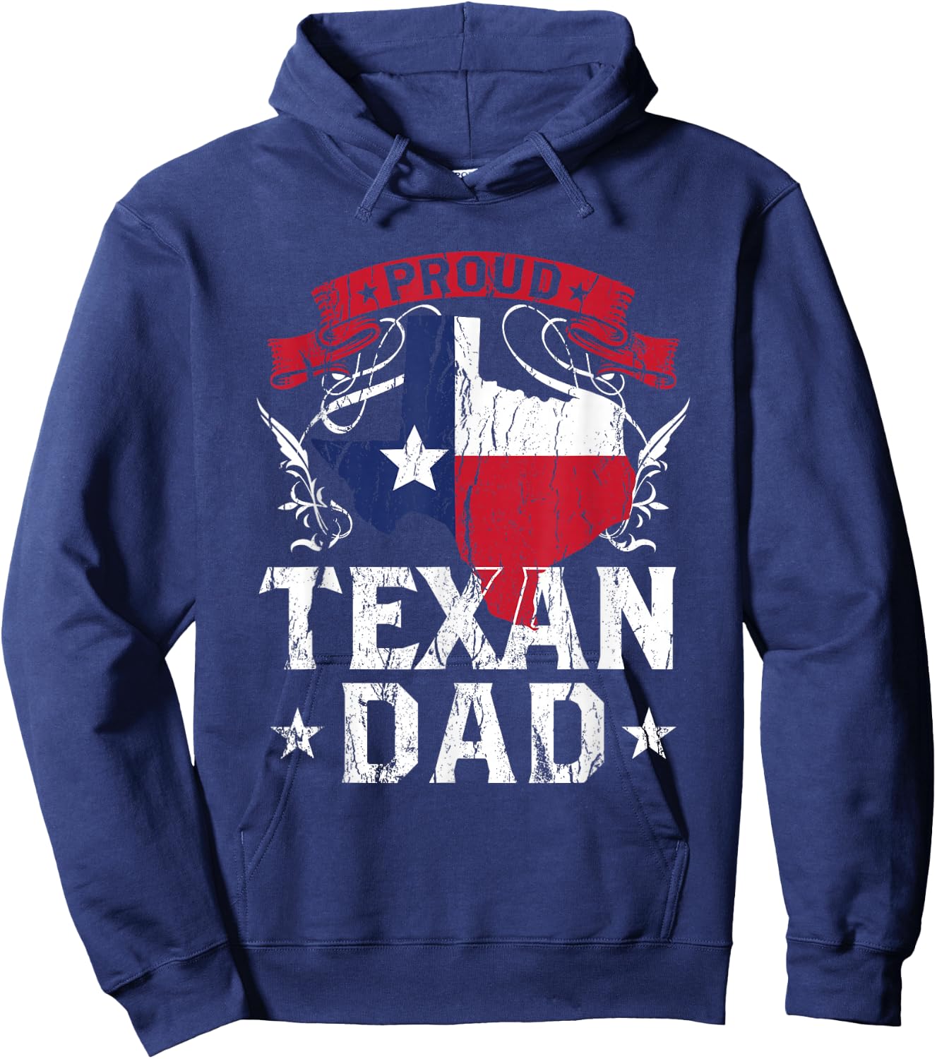 Proud Texan Dad Texas Pride Patriotic Sayings Father Daddy Hoodie - Hoodie | Navy