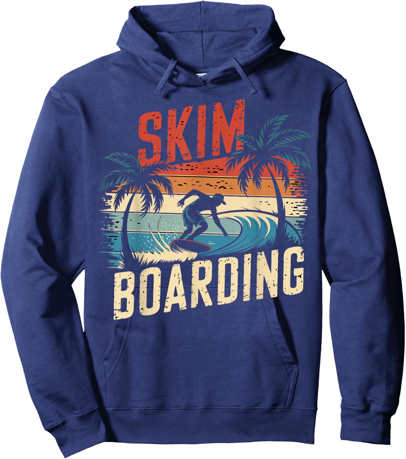 Retro Skim Boarding Skimboarding Sunset Beach Skim Rider Hoodie - Hoodie | Navy