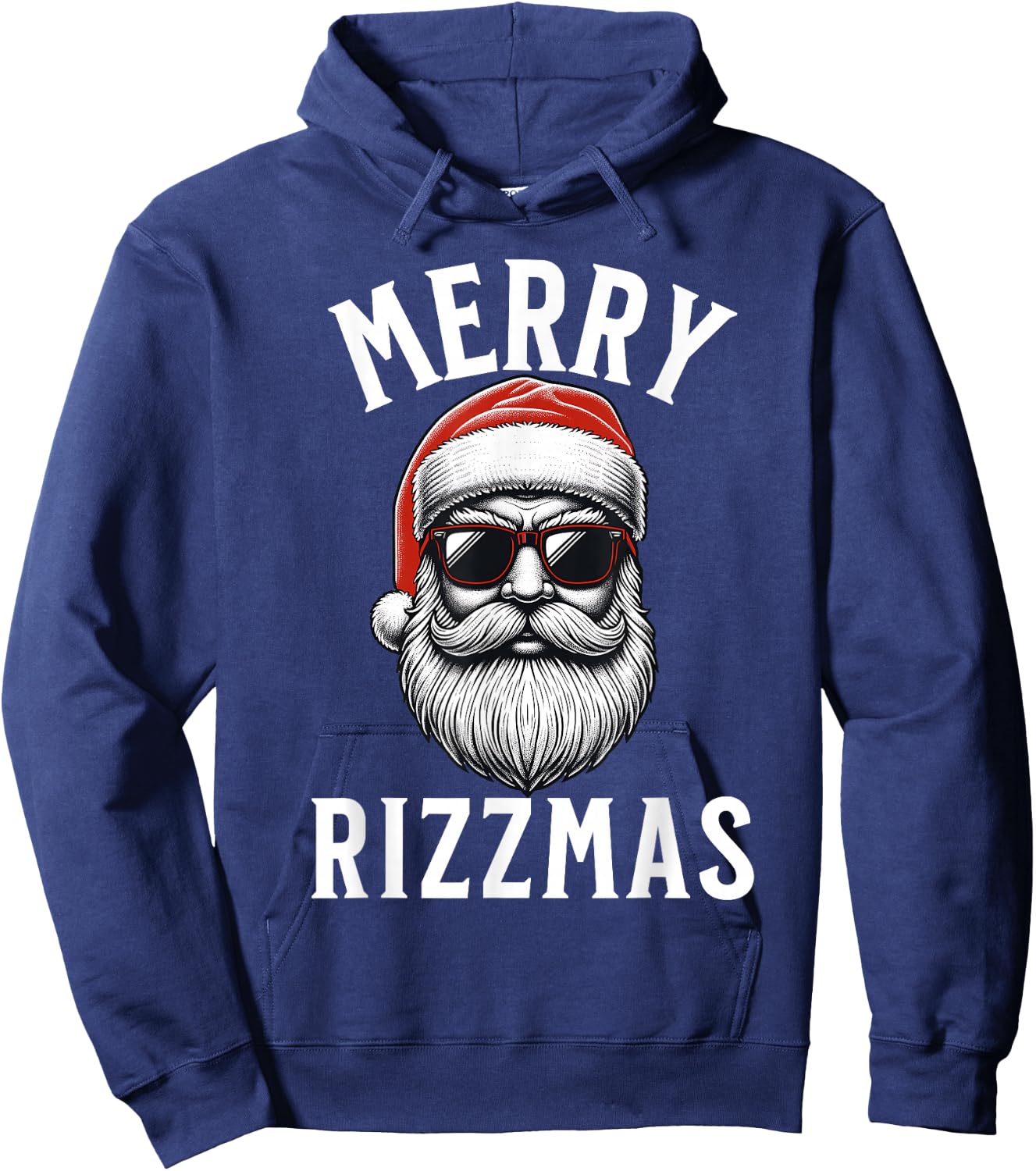 Merry Rizzmas Funny Christmas Teen Boys Kids Men Silly Santa Hoodie - Hoodie | Navy