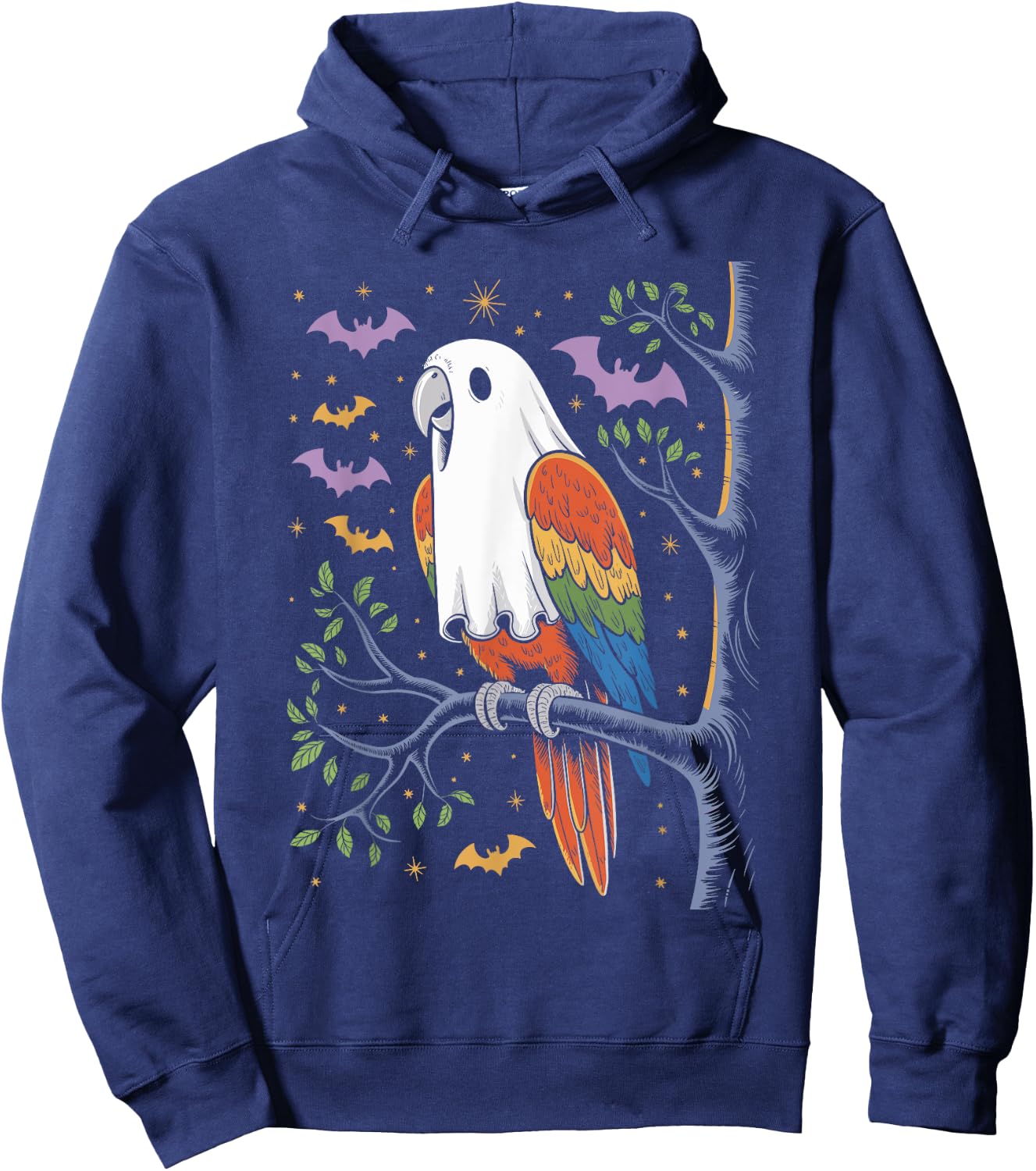 Funny Ghost Parrot Lovers Spooky Halloween Costume Hoodie - Hoodie | Navy