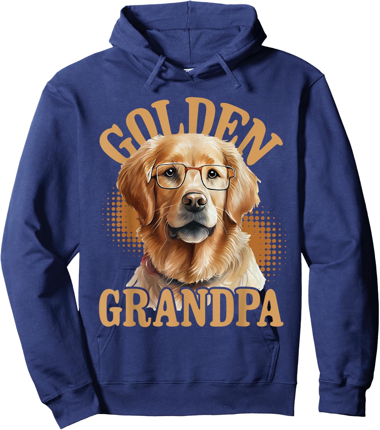 Golden Grandpa - American Flag Dog Owner Canine Lover Women Men Hoodie - Hoodie | Navy