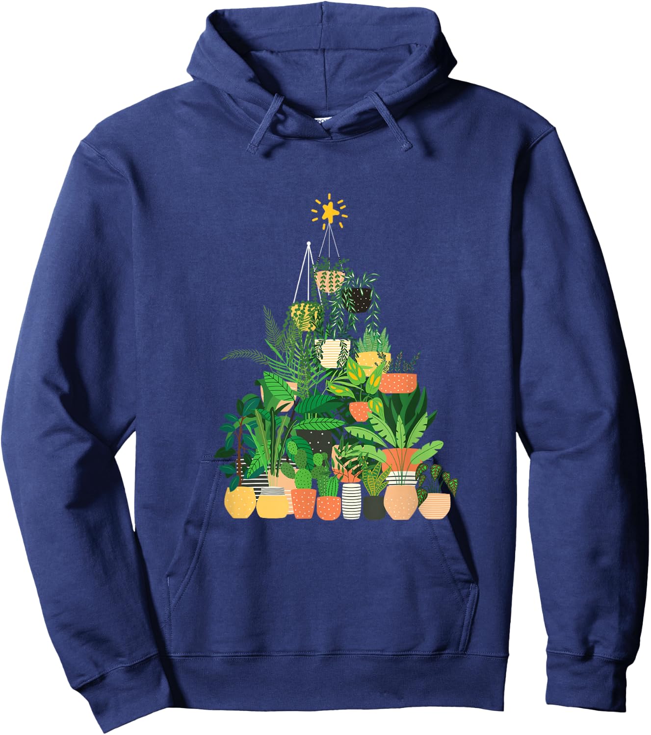 Gardening Potted Plant Christmas Tree Hoodie - Hoodie | Navy