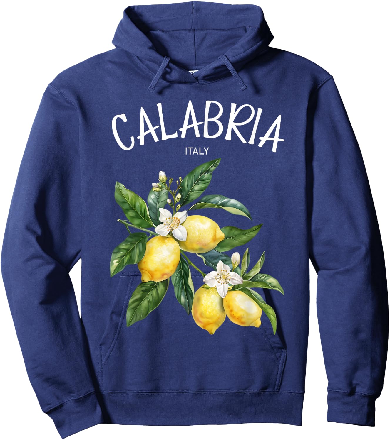 Calabria Lemon Art Italian Fruit Lover Italy Vintage Italia Hoodie - Hoodie | Navy