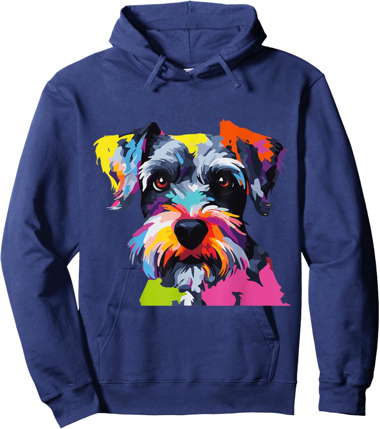 Miniature Schnauzer Pop Art Dog Mini Schnauzer Women Girls Kids Hoodie - Hoodie | Navy