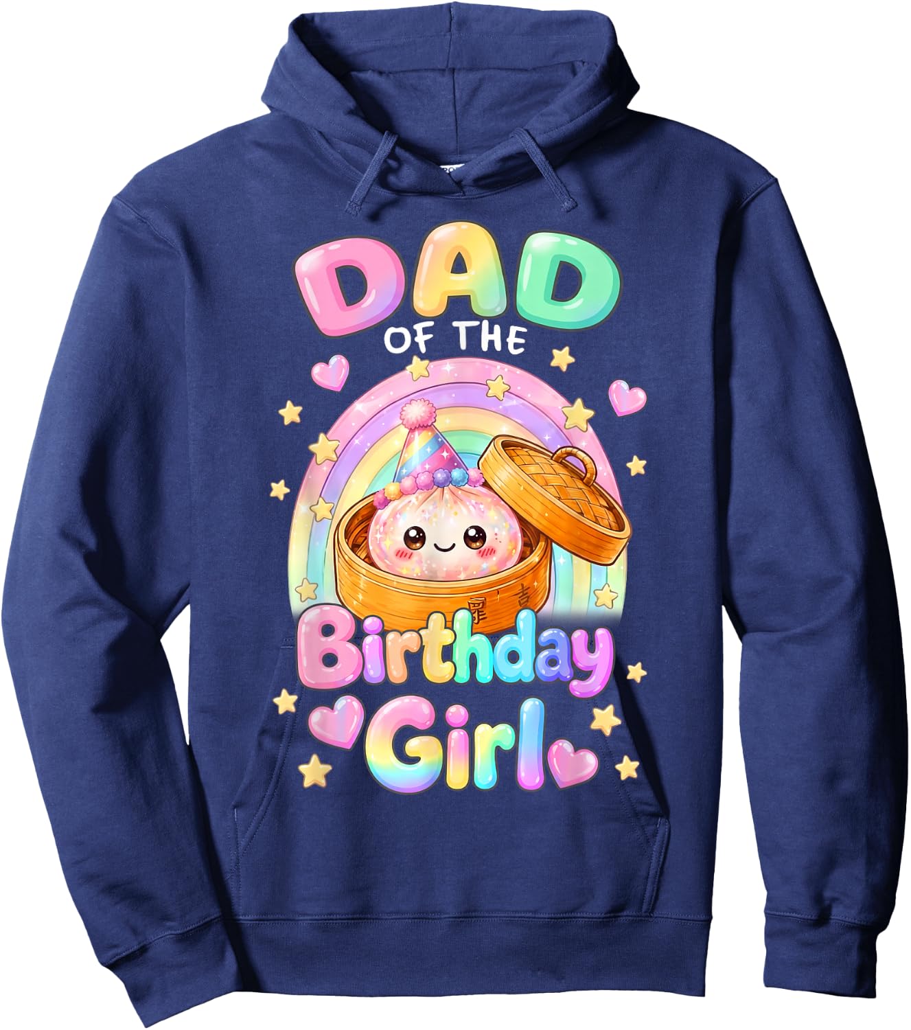 Dad of The Birthday Girl Kawaii Dumpling Squishy Matching Hoodie - Hoodie | Navy