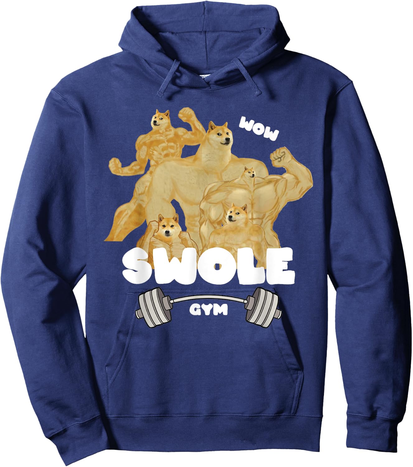 Swole Gym Swole Doge Meme Buff Doge Meme Hoodie - Hoodie | Navy