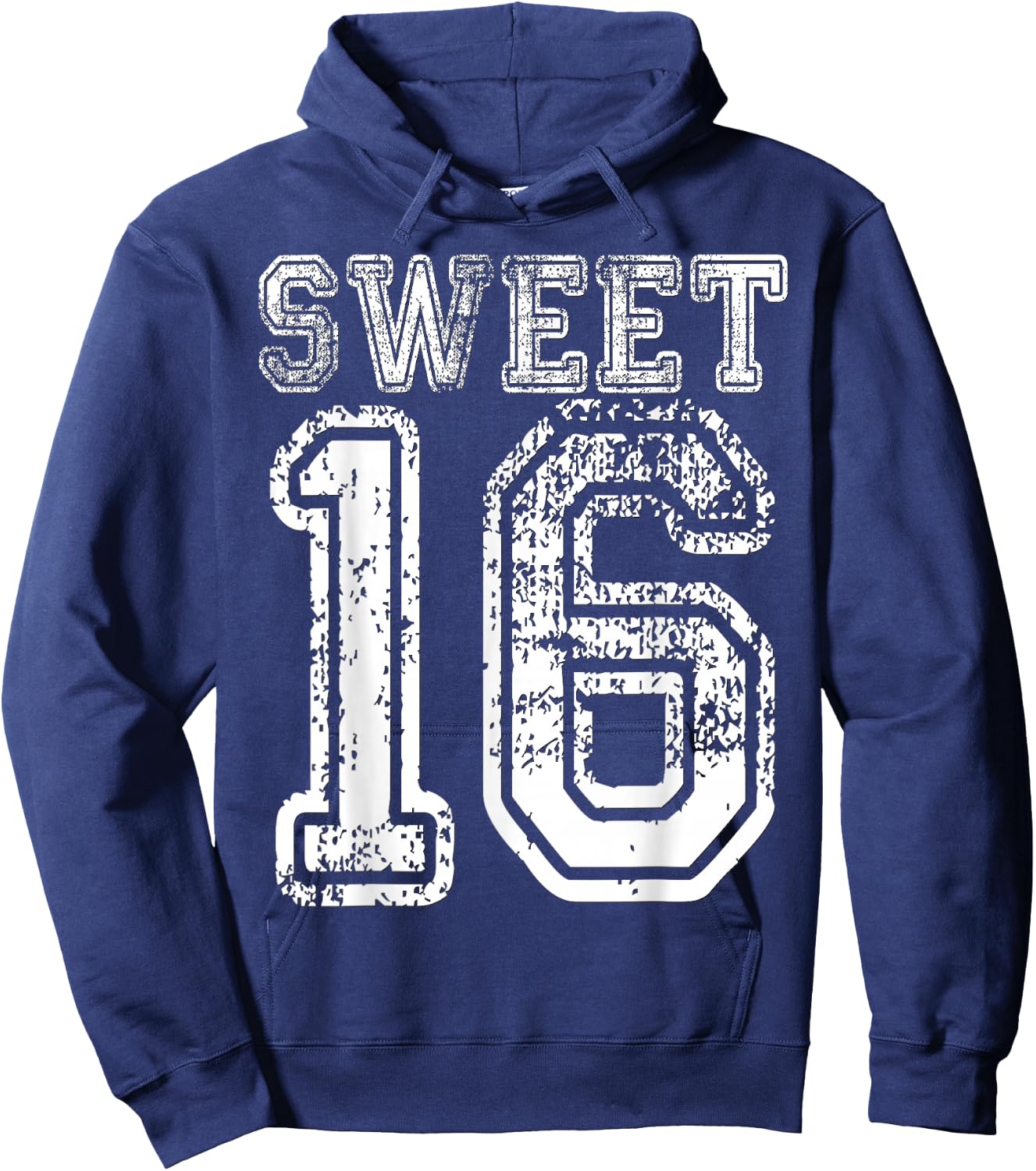 16th Birthday Sweet Sixteen Party 16 Girls Varsity Grunge Hoodie - Hoodie | Navy