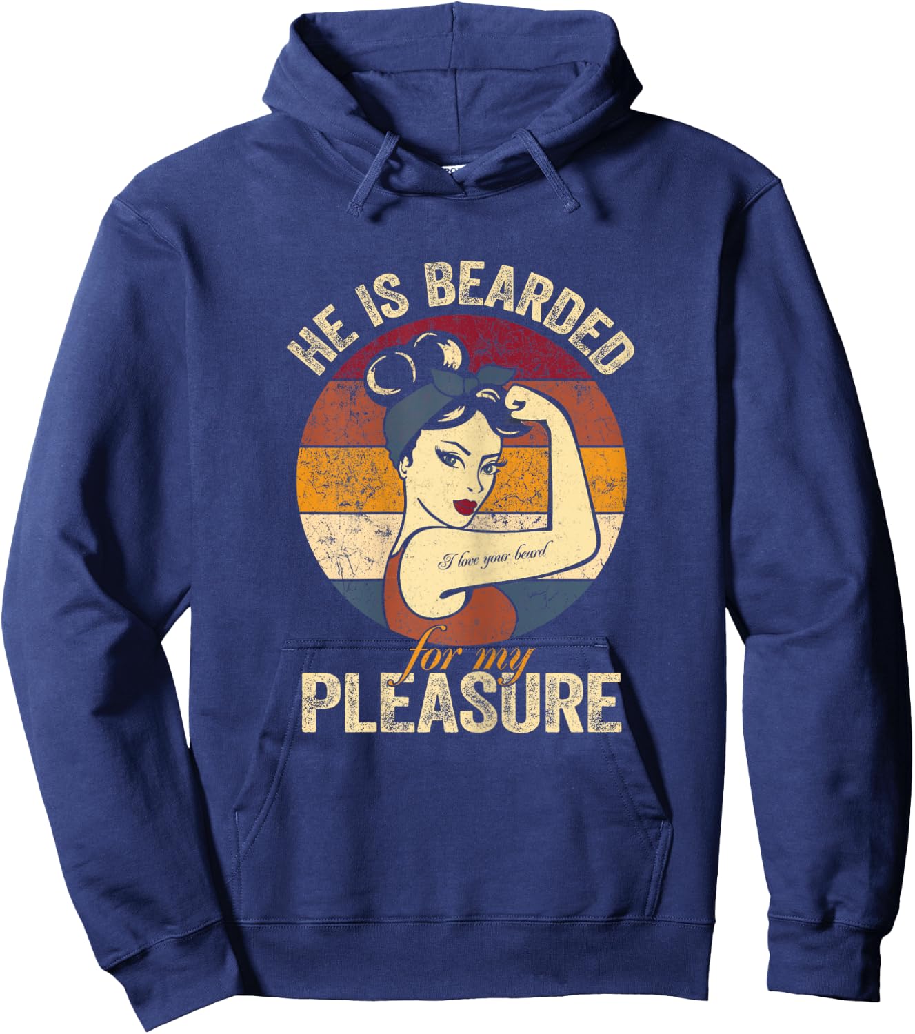 He Is Bearded For My Pleasure Funny Beard Beard Lovers Hoodie - Hoodie | Navy