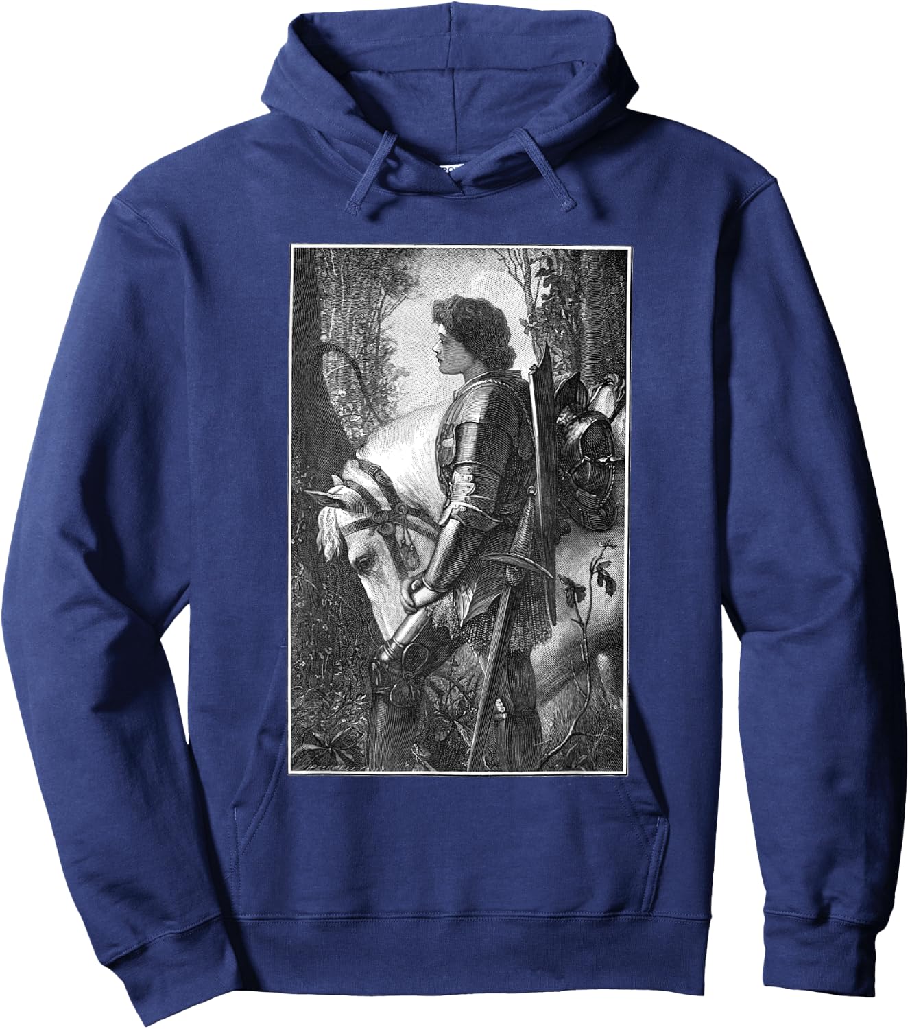 Sir Galahad by G.F. Watts Engraved by H.W. Peckwell Hoodie - Hoodie | Navy