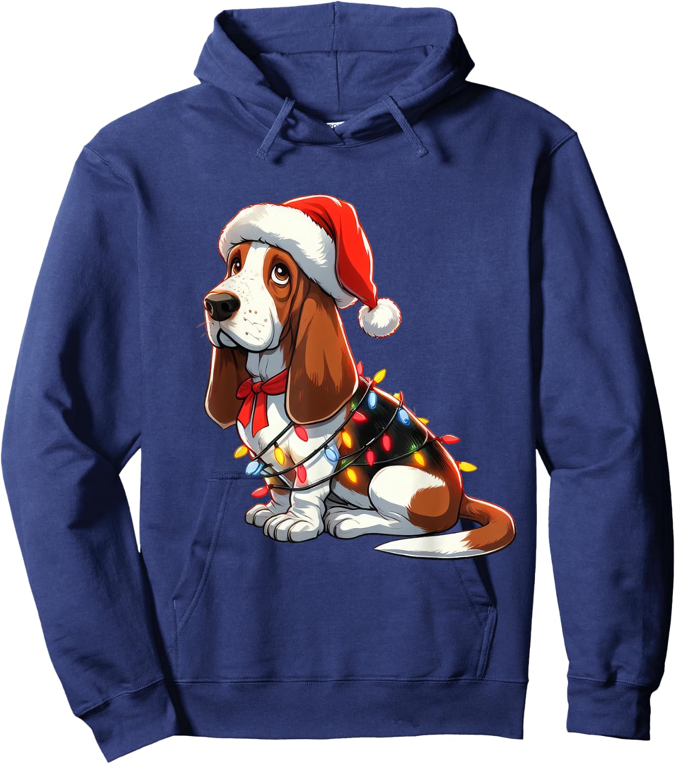 Basset Hound Christmas Costume Santa For Lover Dog Hoodie - Hoodie | Navy