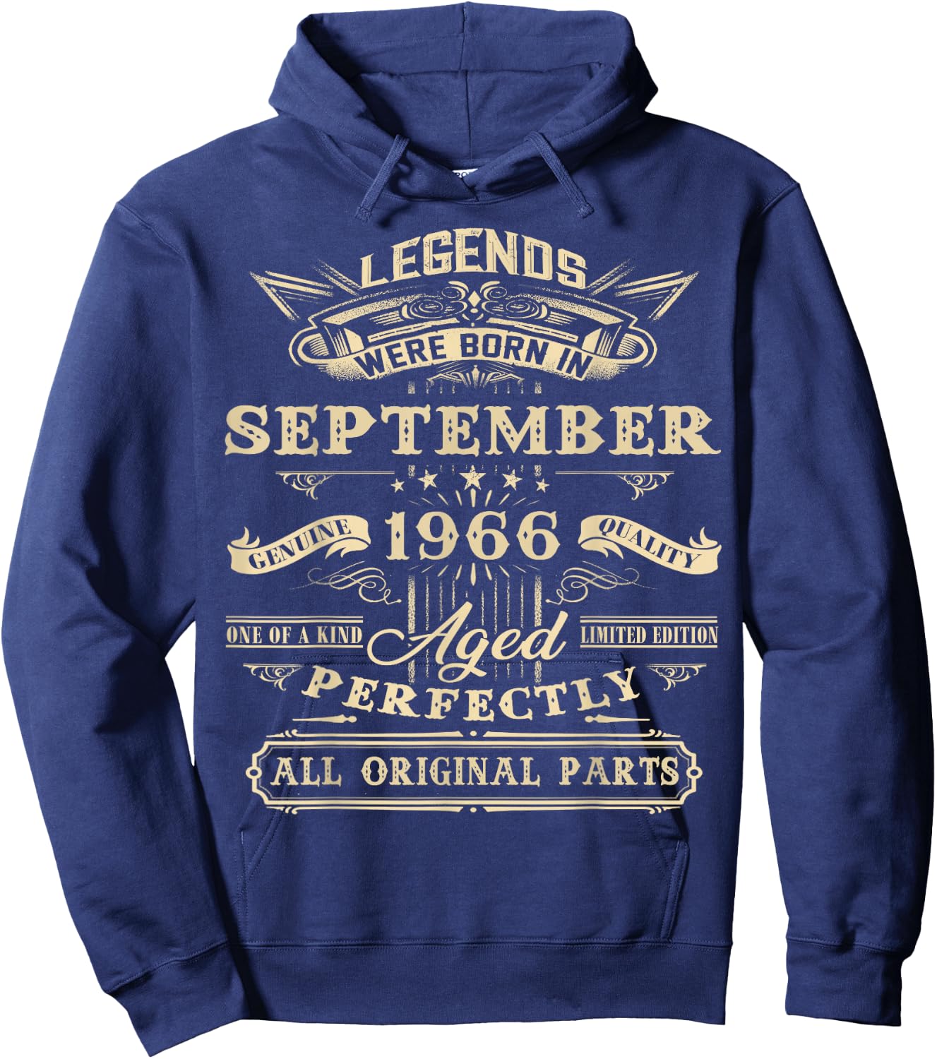 Legend Born In September 1966 60th Birthday 60 Years Old Hoodie - Hoodie | Navy