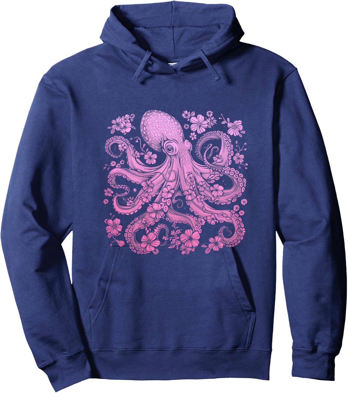 Octopus, Flowers, Octopus, Diving, Surfers, Sea Animals Hoodie - Hoodie | Navy