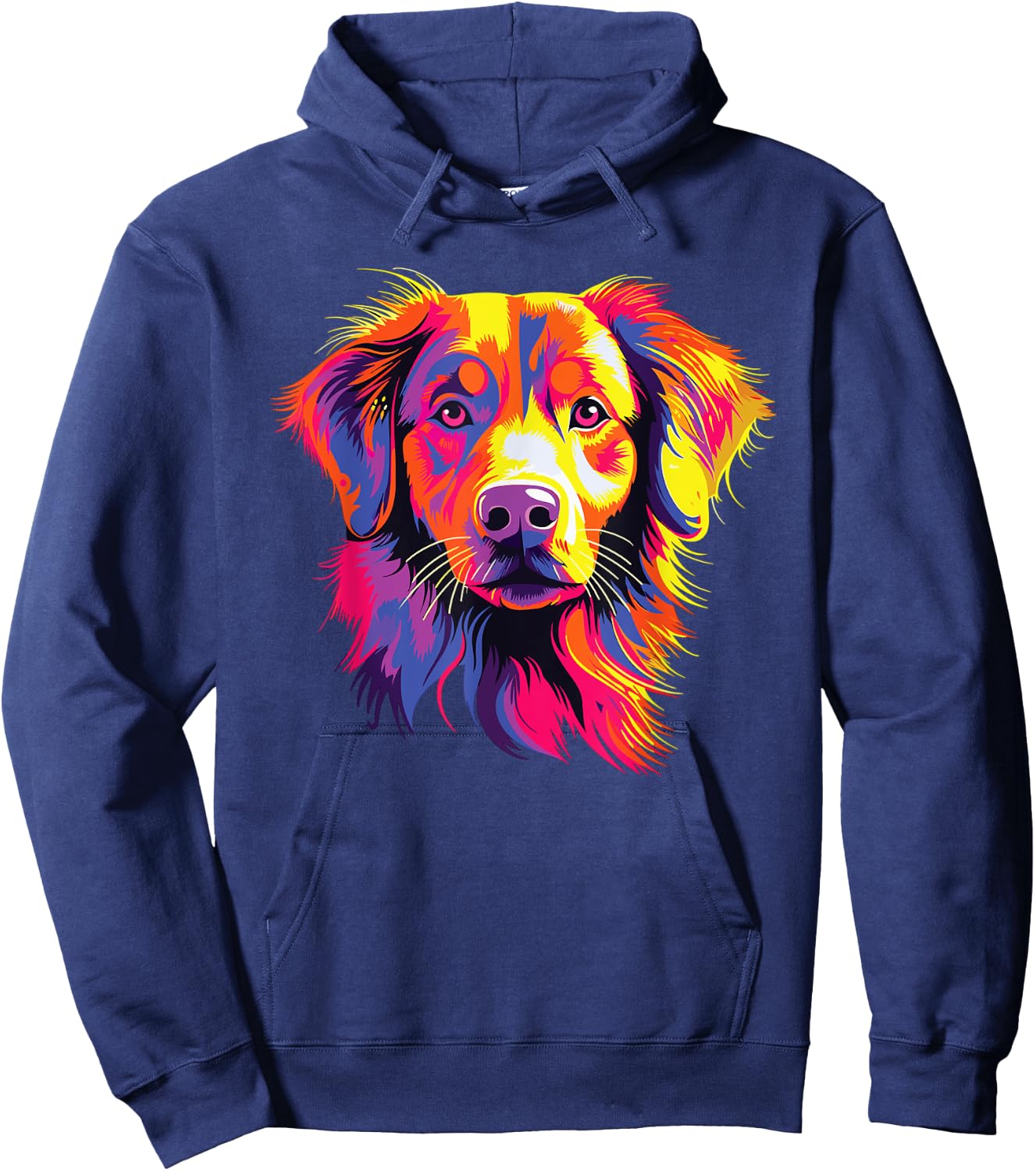 Watercolor Colorful Nova Scotia Duck Tolling Retriever Dog Hoodie - Hoodie | Navy