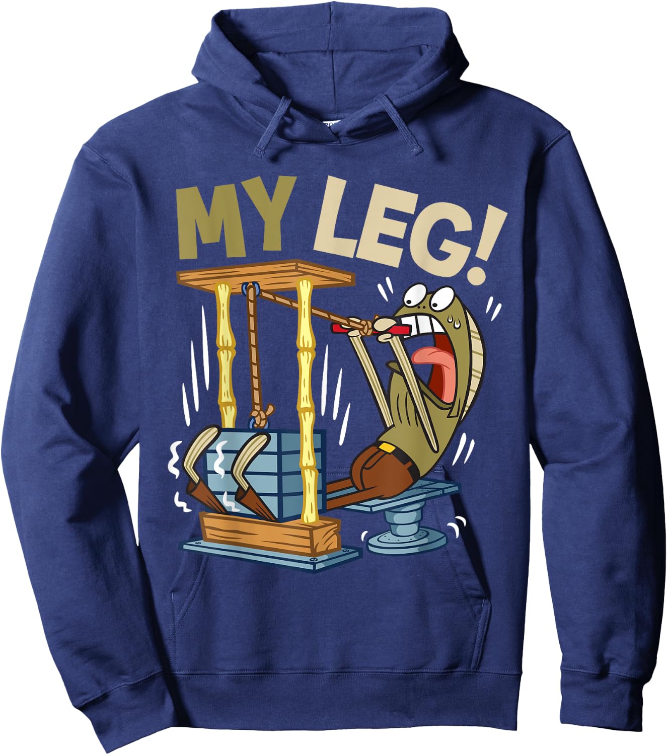 Mademark x SpongeBob SquarePants - My Leg Legs Day Weight Lifting Bodybuilding SpongeBob Gym Hoodie - Hoodie | Navy