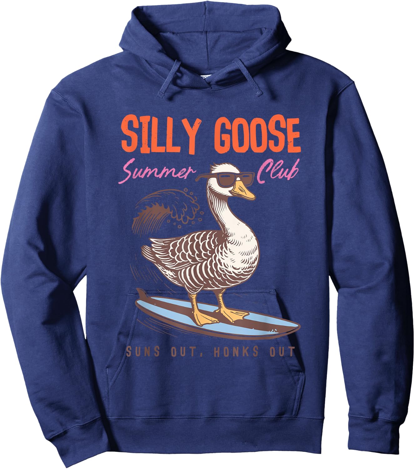 Silly Goose Summer Club Suns Out Honks Out Hoodie - Hoodie | Navy