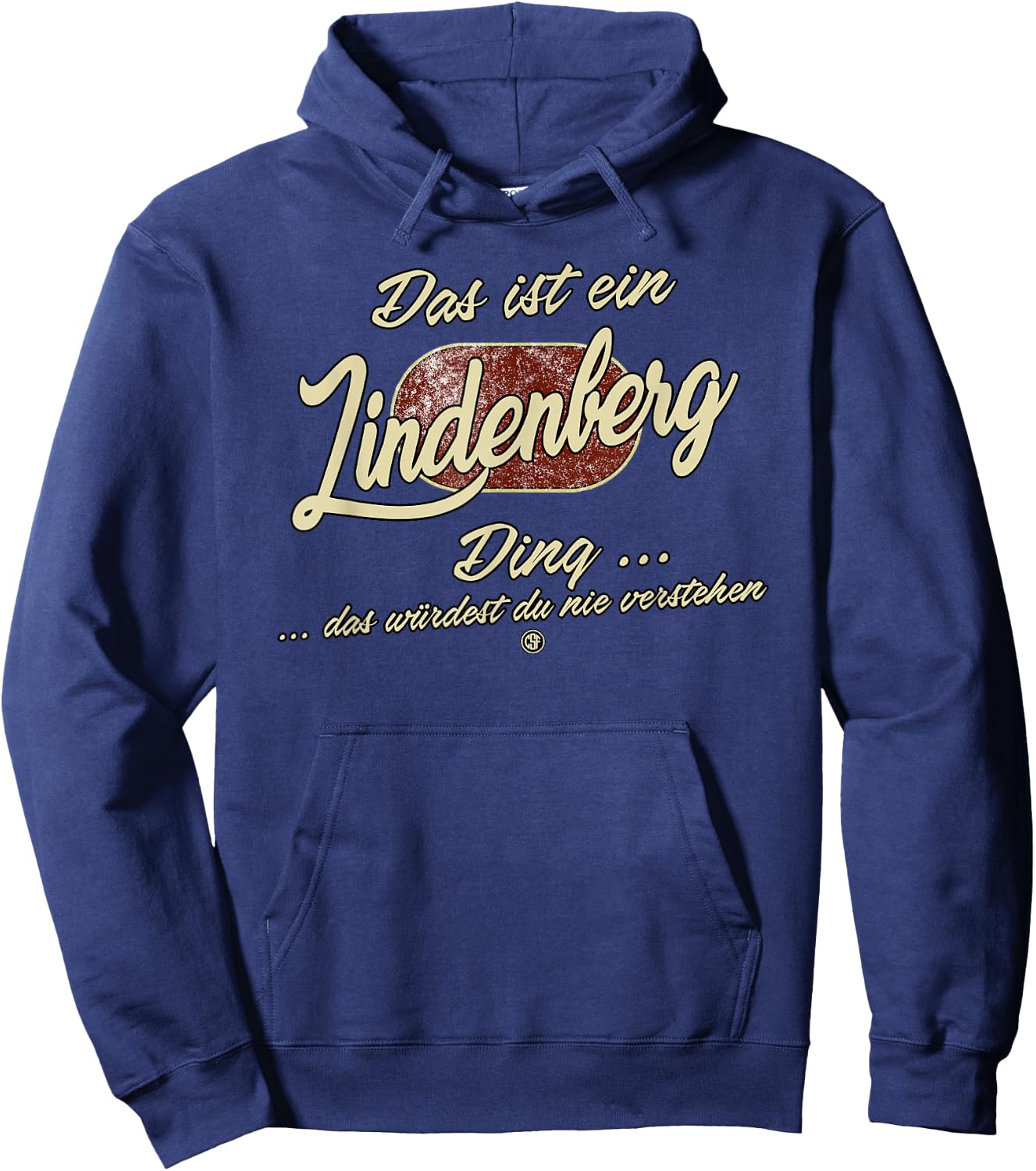 with German Text "Das ist ein Lindenberg Ding" Funny Family, black Hoodie - Hoodie | Navy