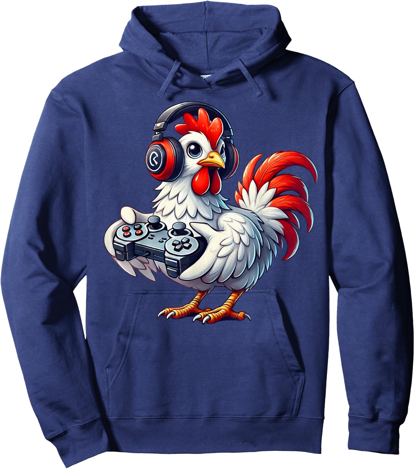Chicken Funny Video Games Graphic Chicken Gamers Hoodie - Hoodie | Navy