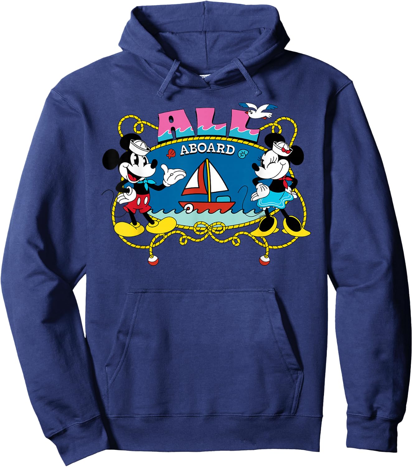 Disney Cruise Mickey & Minnie All Aboard Vacation Matching Hoodie - Hoodie | Navy
