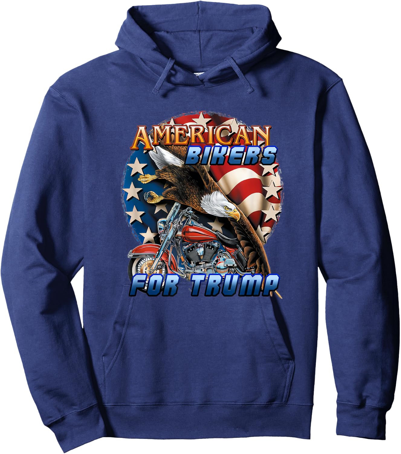 American Bikers For Trump Eagle Flag Motorbike 2020 Election Hoodie - Hoodie | Navy