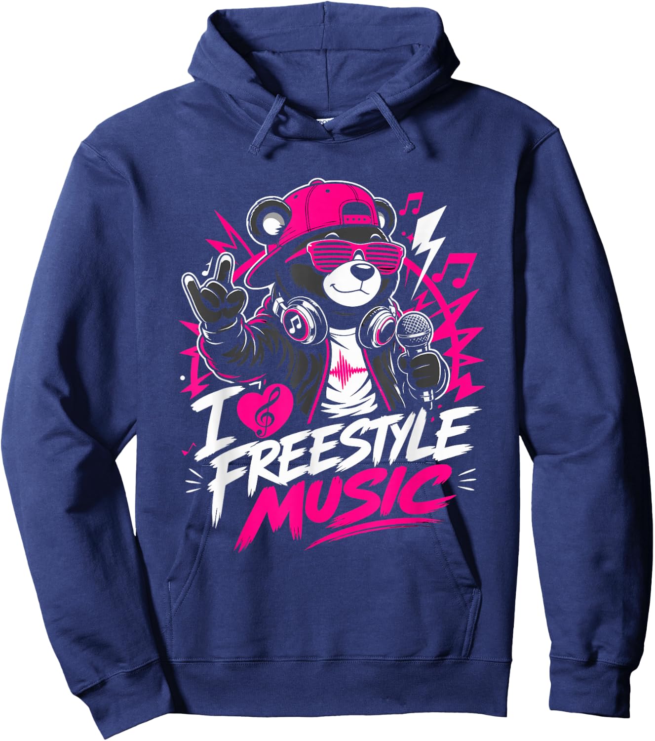 I Love Freestyle Music Hoodie - Hoodie | Navy