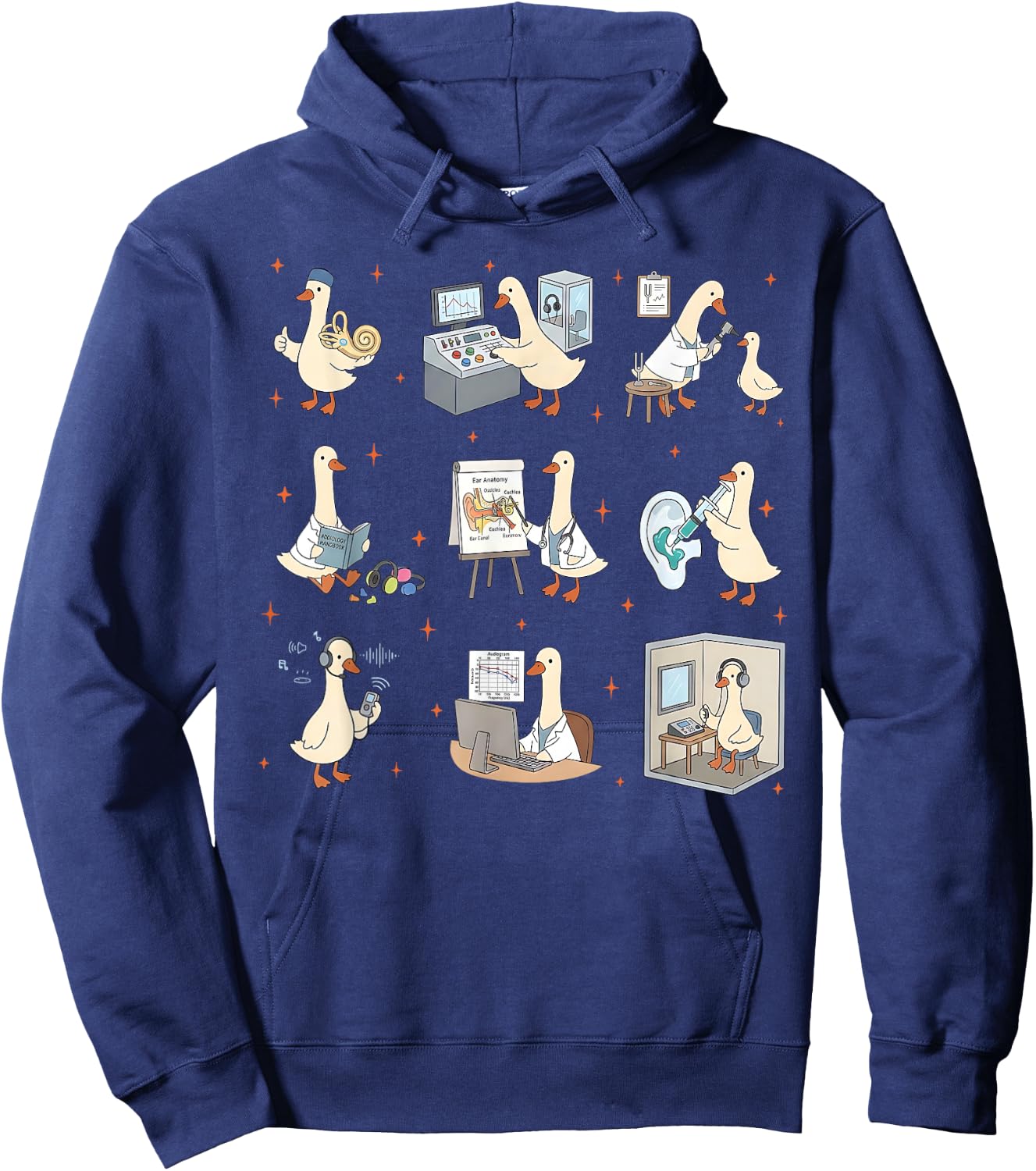 Audiologist Silly Goose ENT Doctor Hearing Aid Ossicle Nurse Hoodie - Hoodie | Navy