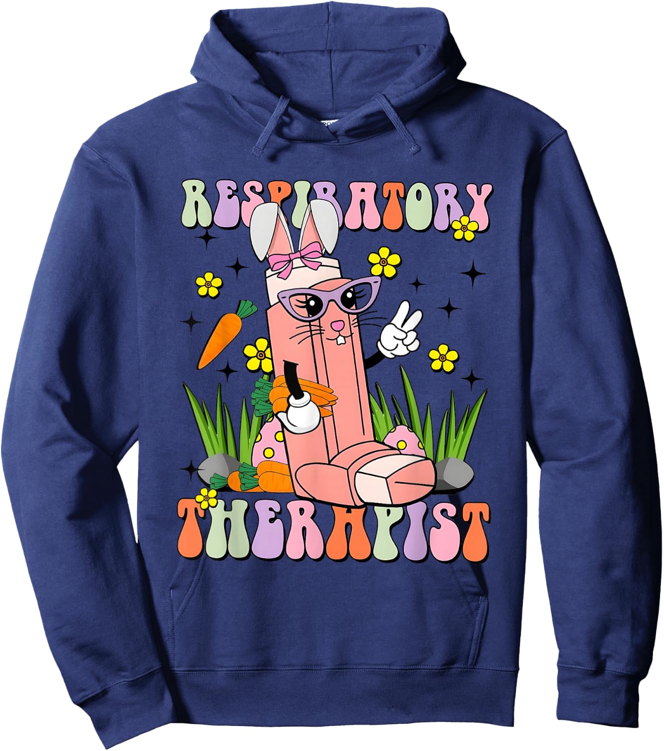 Easter Day Respiratory Therapist Easter Day Lung Squad Hoodie - Hoodie | Navy