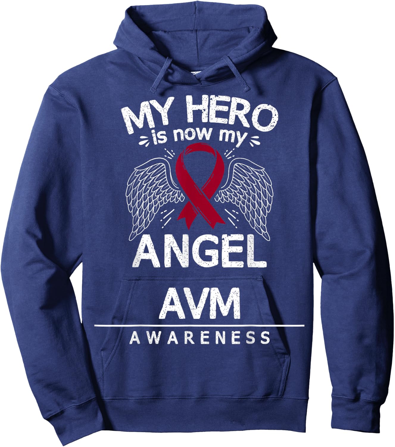Arteriovenous Malformation Survivor - AVM Awareness Ribbon Hoodie - Hoodie | Navy