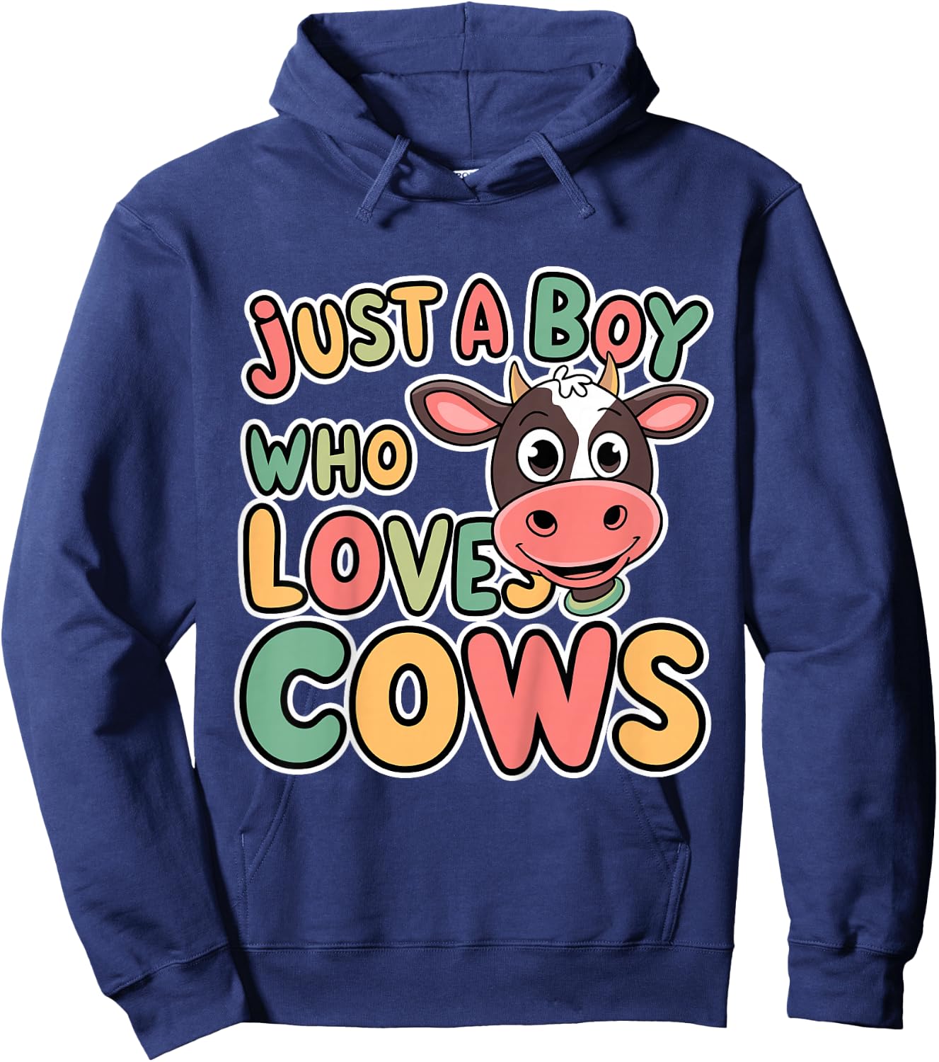 Kids Just A Boy Who Loves Cows Kids Hoodie - Hoodie | Navy