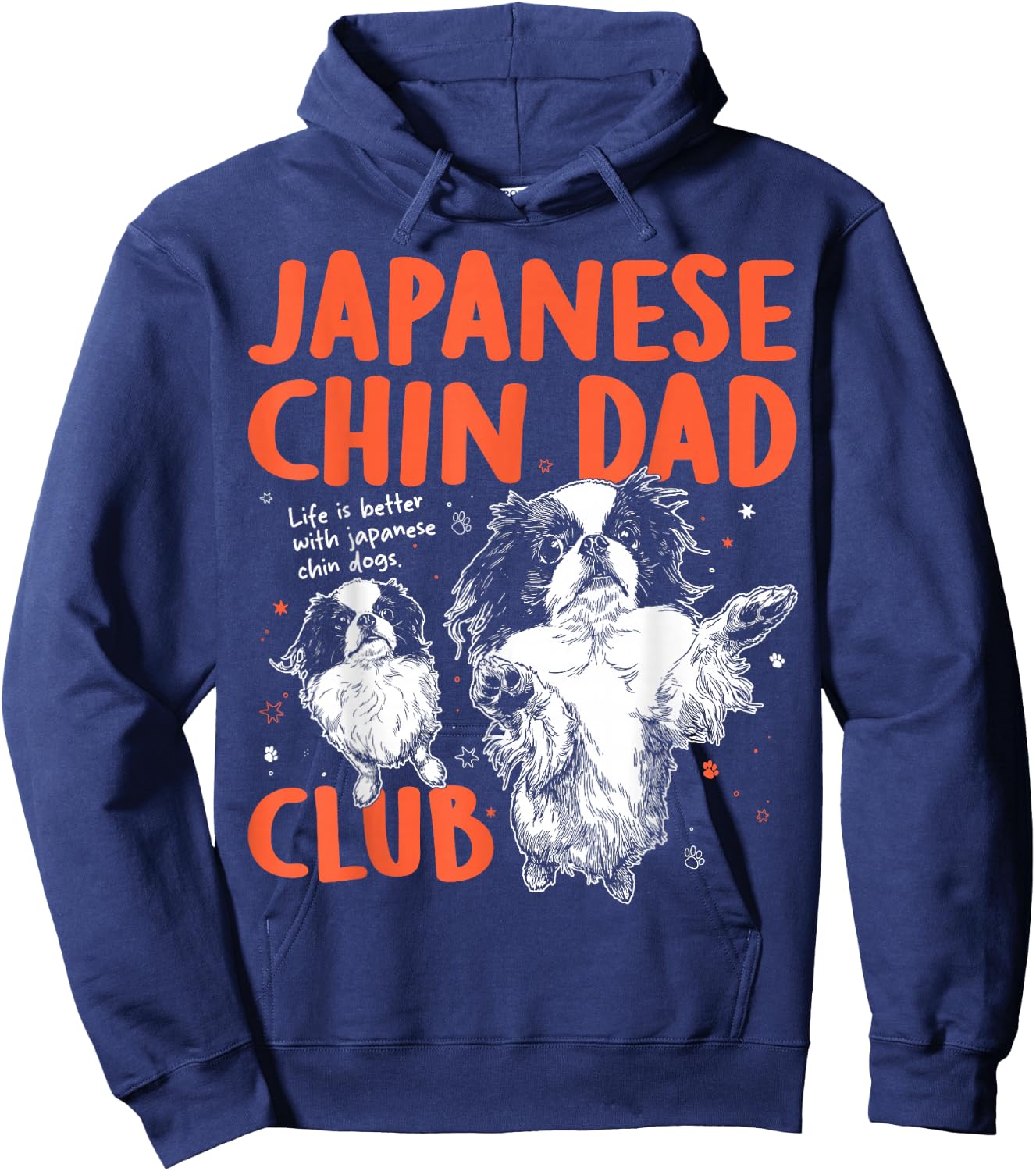 Japanese Chin Dad Club Dog Dad Men Father's Day Hoodie - Hoodie | Navy